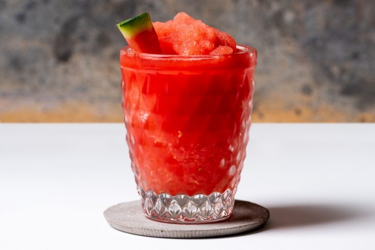 A glass of frozen watermelon daiquiri