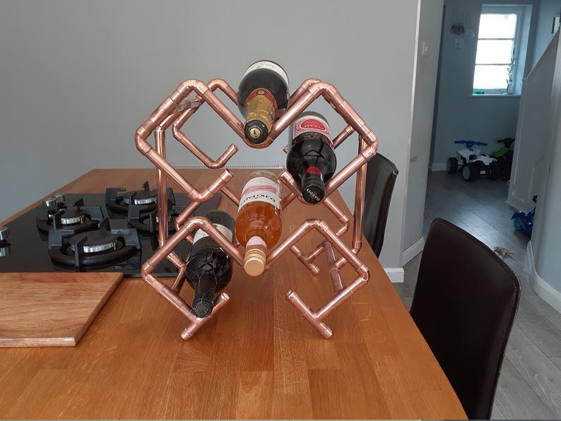 copper pipe wine rack