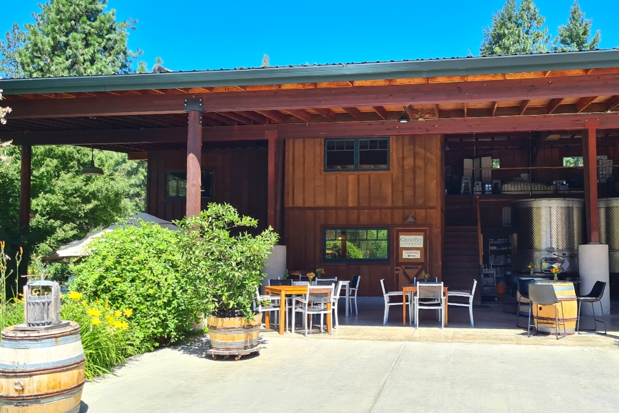 entrance to the woolridge creek winery and creamery in southern oregon, applegate valley wine region